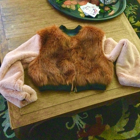 SHACI faux fur bomber jacket size small - Picture 3 of 9